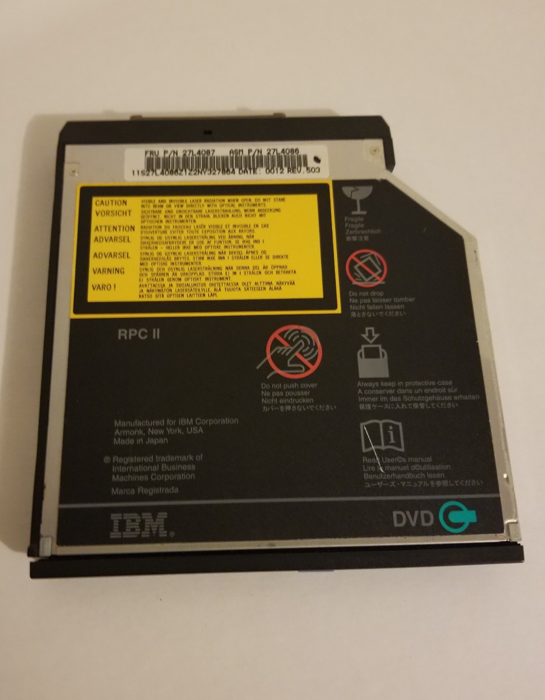 IBM - IBM ThinkPad Hitachi 8x DVD-Rom Drive 27L4087 GD-S200 Ultrabay 27L4086