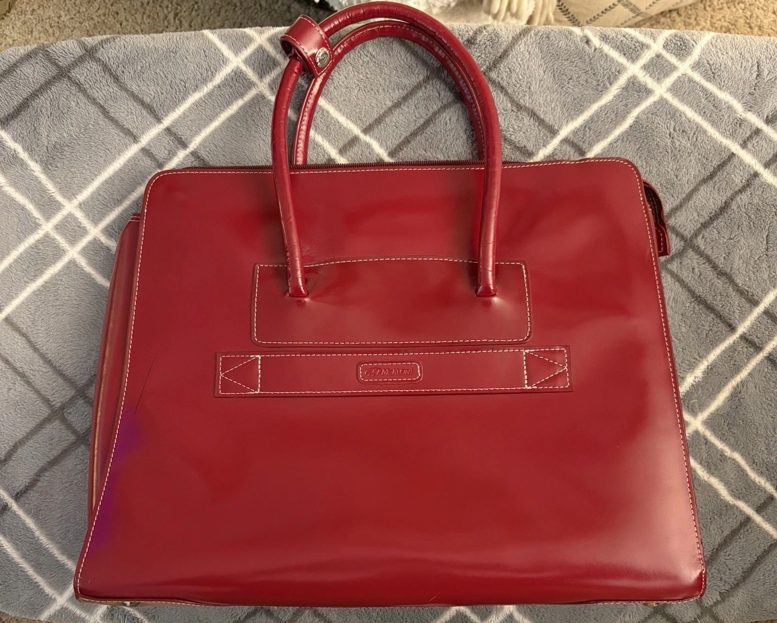 McKlein USA Lake Forest 15-inch leather RED laptop briefcase