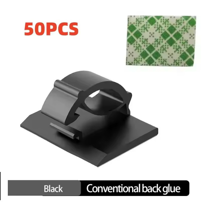 50PCS Self Adhesive Cable Clips Wire Cord Organizer Holders for Home Office Car