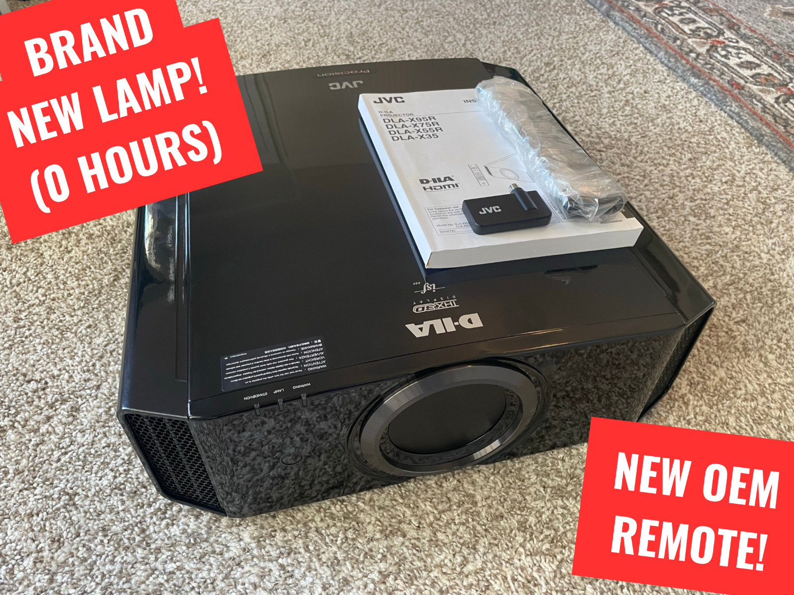 JVC DLA-X95R DLA-X95RBU 4K 3D THX Projector w/ 3D Kit NEW 0-Hour Lamp & Remote
