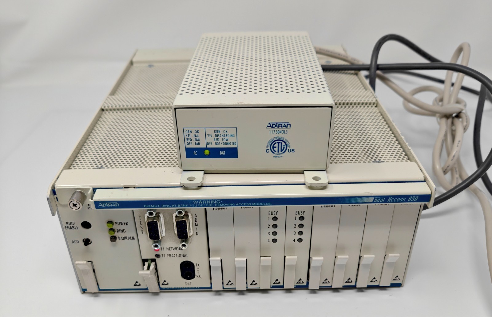 Adtran Total Access 850 Integrated Access Device 1175043L3 w/ PWRS ON  FOR PARTS