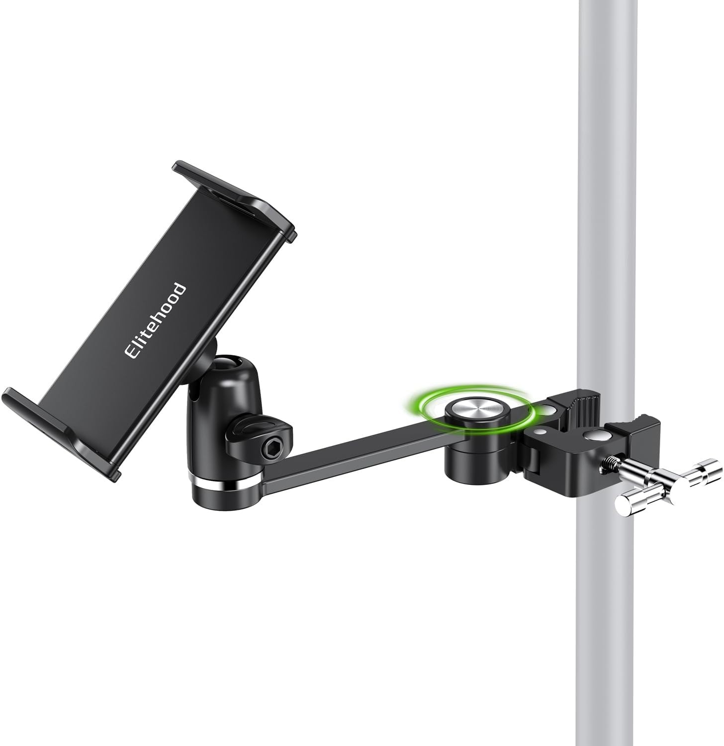 elitehood 8.5in Long Arm iPad Holder for Mic Stand, 360° Adjustable Aluminum ...