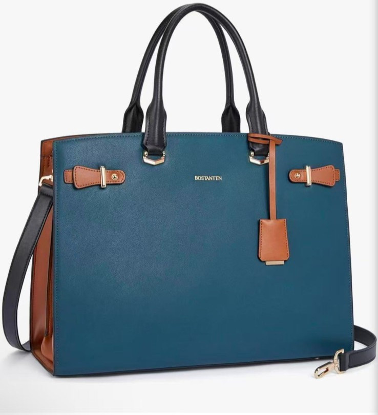 BOSTANTEN Briefcase for Women 15.6 Inch Genuine Leather Laptop Briefcase Shoulde