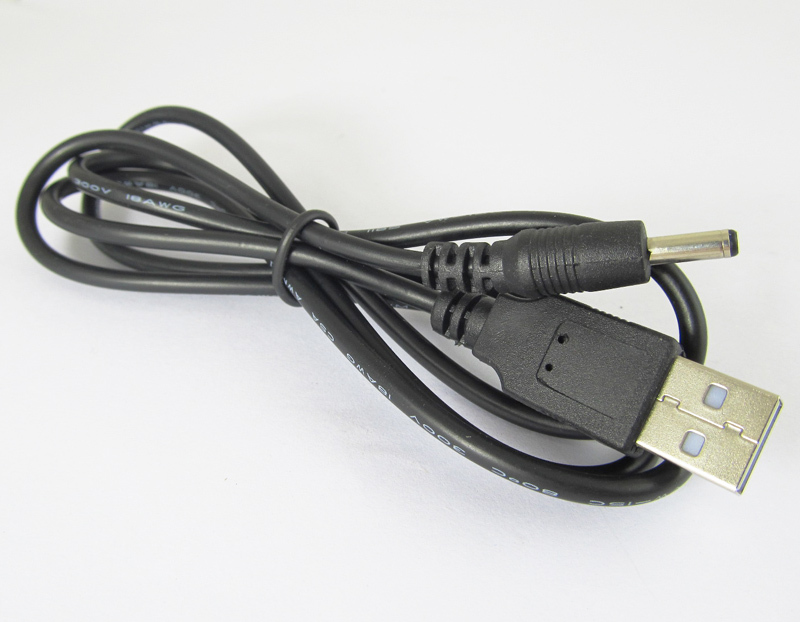 50pcs 1M/3.3ft USB 2.0 A Male to 1.35 x 3.5mm DC Plug 5V DC Power Cable Black