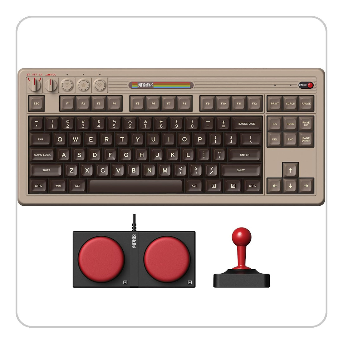 8Bitdo Retro Mechanical Keyboard C64 Edition - USB / Bluetooth For PC