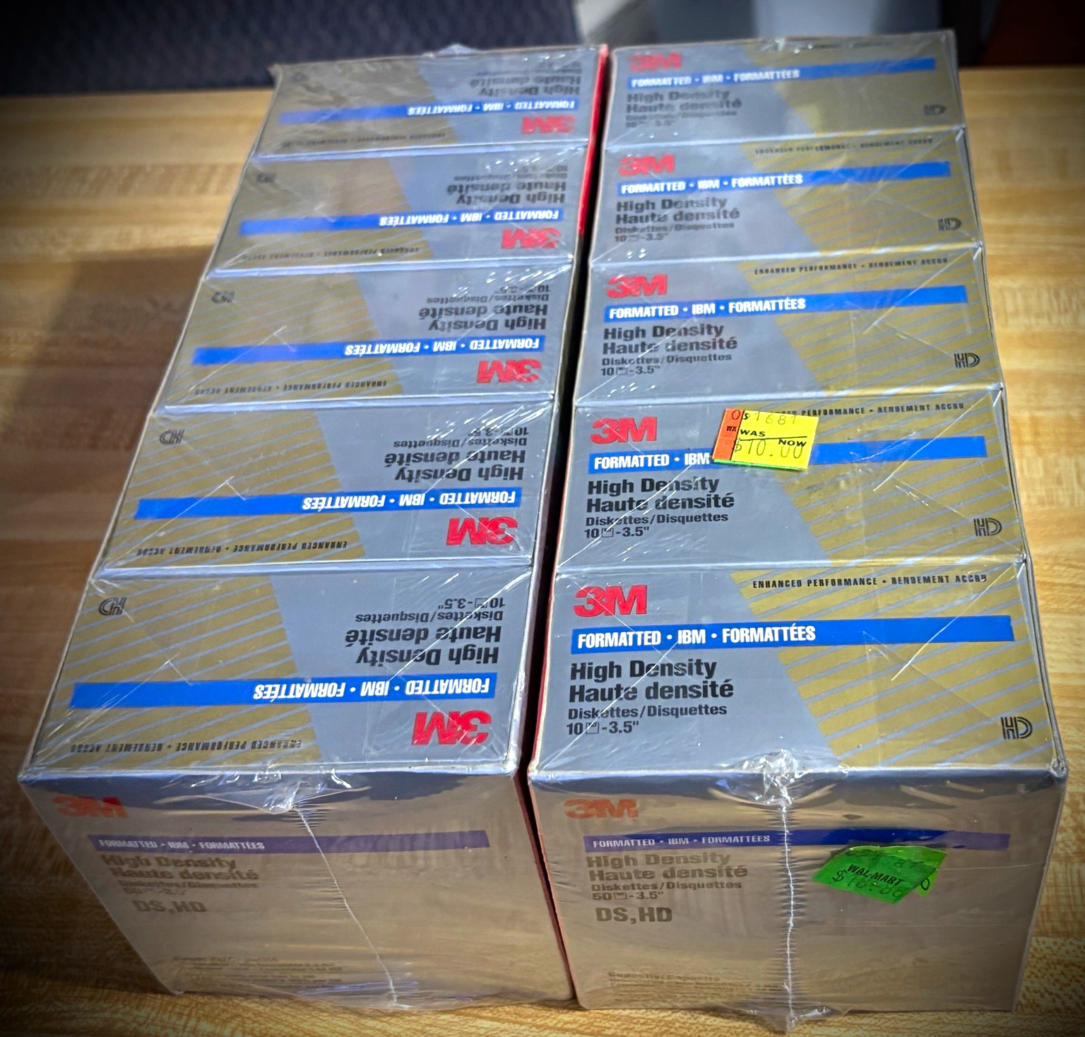 Lot of 2 3M 3.5" Floppy Disks 50-Pack Brick IBM Formatted NOS Sealed 100 Total