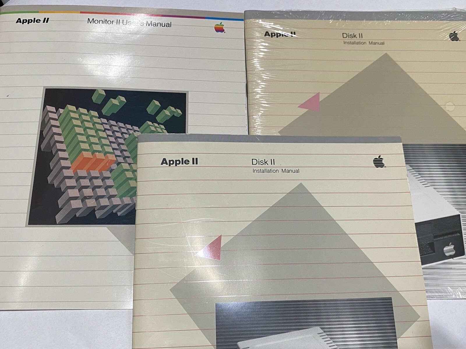 3 Vtg Apple II Manuals 2 Disk II installation Manual & Monitor II User Manual