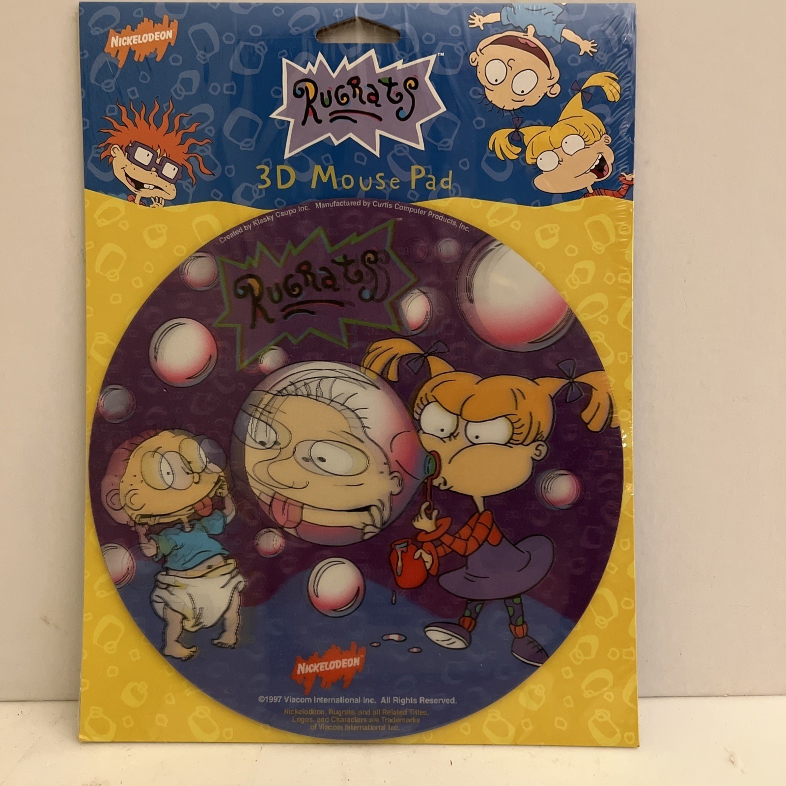 Vintage 1997 Rugrats 3D Lenticular Bubbles Computer Mouse Pad Nickelodeon NEW