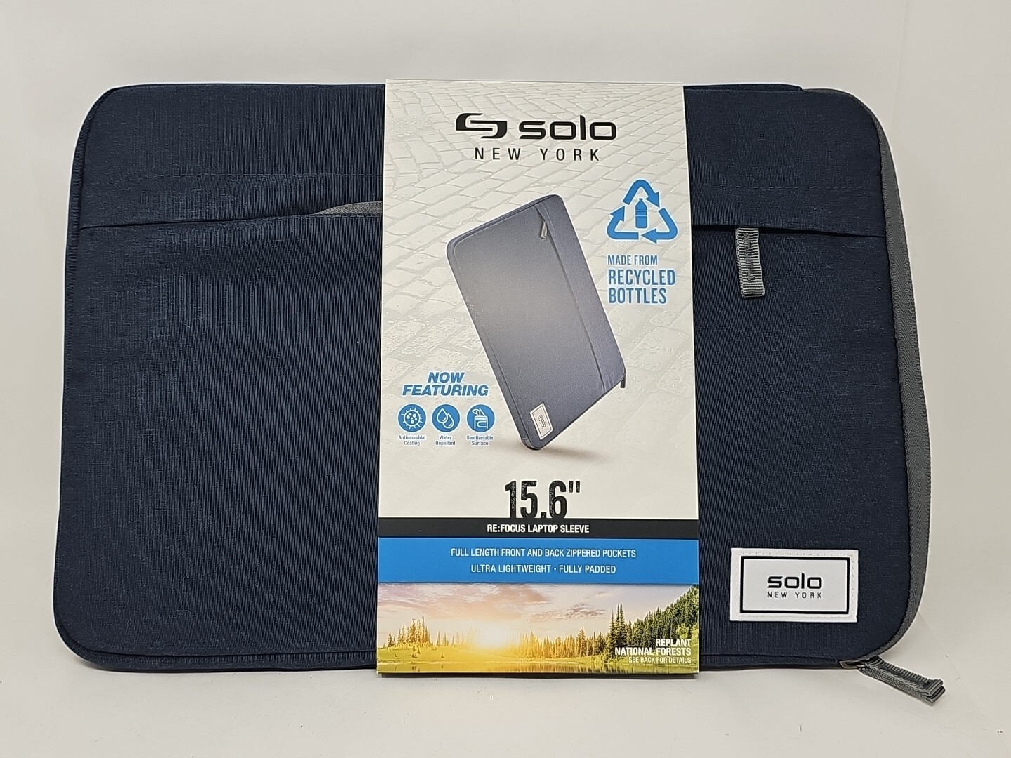 Solo New York Laptop Sleeve Re:Focus Navy Blue For Up To 15.6 " Laptops 