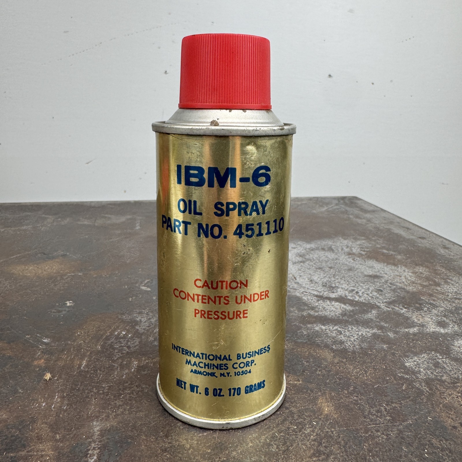 Vtg IBM-6 Oil Spray - Part No. 451110 Spray Can - IBM w/ Partial Contents