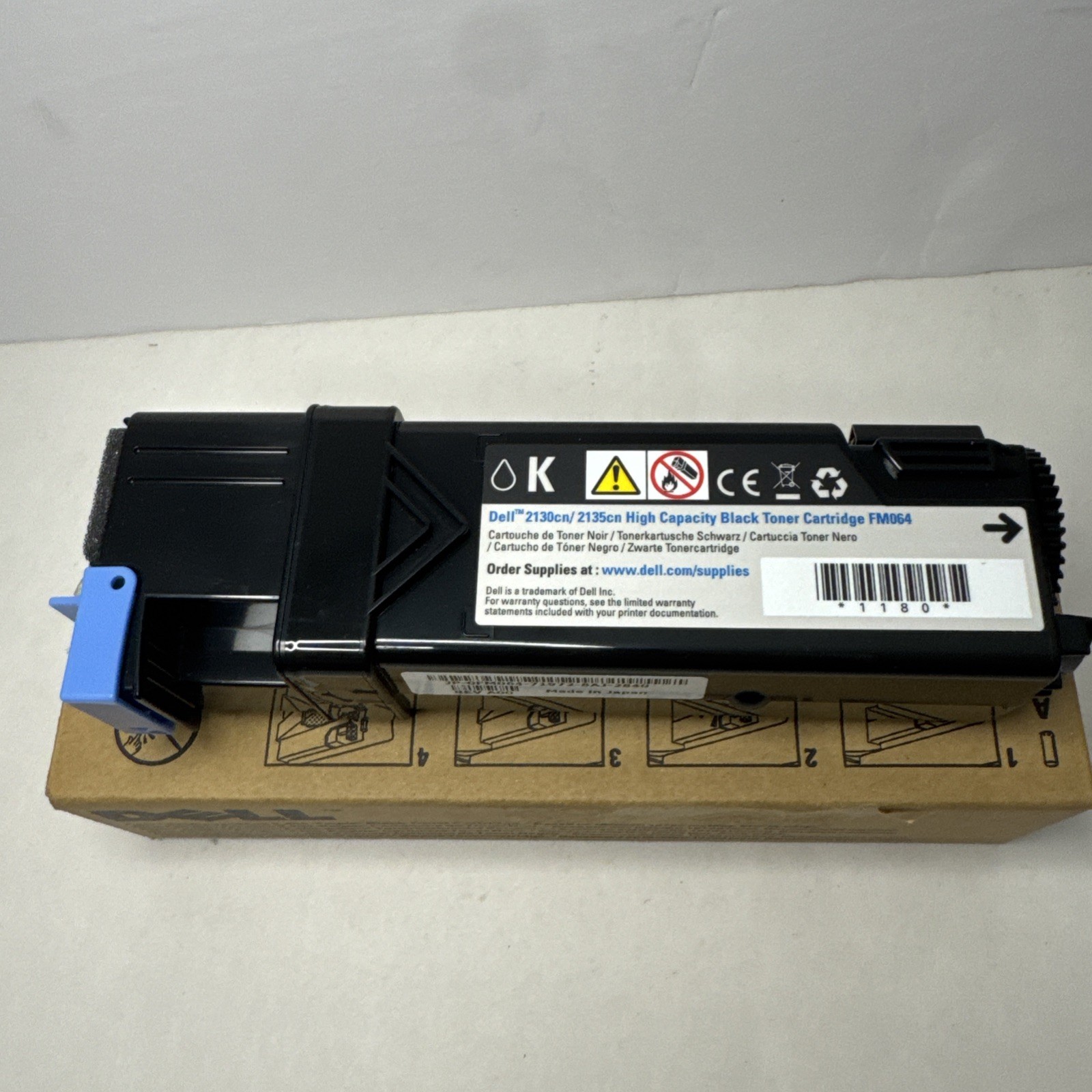 Genuine Dell 2130CN Black Toner Cartridge FM064 Open Box - Unused OEM