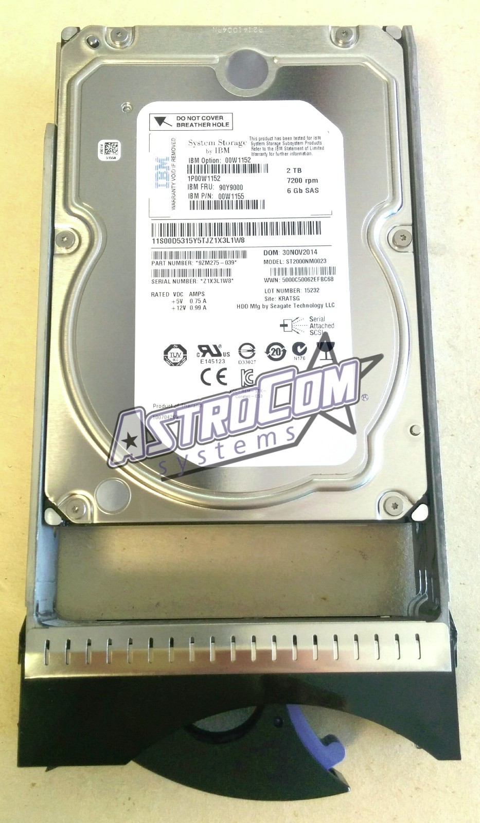 00W1152,90Y9000,00W1155 IBM 2TB 7200 RPM 6GB 3.5" SAS