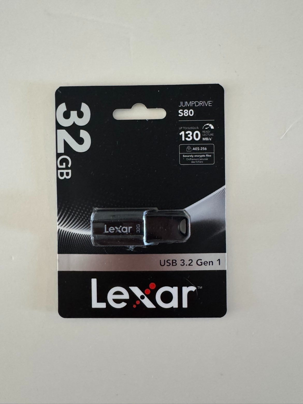 Lexar USB 3.2 Gen 1, 32 GB, Jump Drive S80, AES-256, Up to 130 MB/S