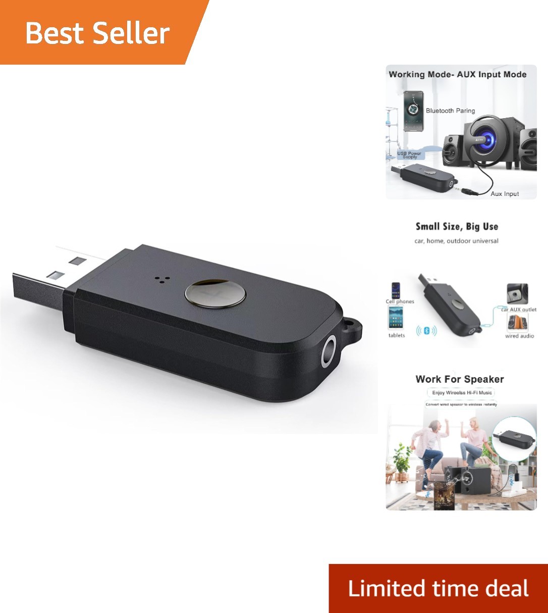 Versatile Bluetooth 5.0 USB Audio Adapter - Perfect for Non-Bluetooth Devices