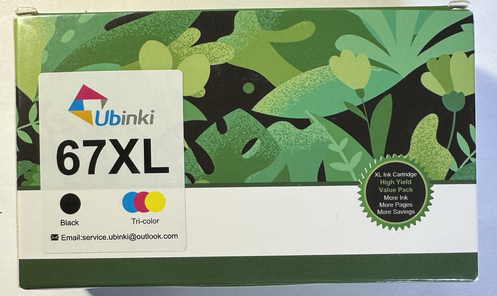 Ubinki 67XL Replacement Ink Cartridges Tri Color Only