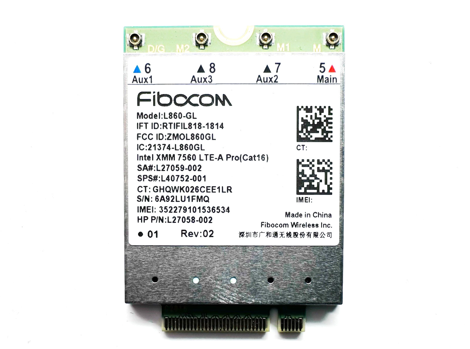 🔥HP EliteBook X360 830 840 Fibocom L860-GL 4G LTE Module WWAN Card L27059-002