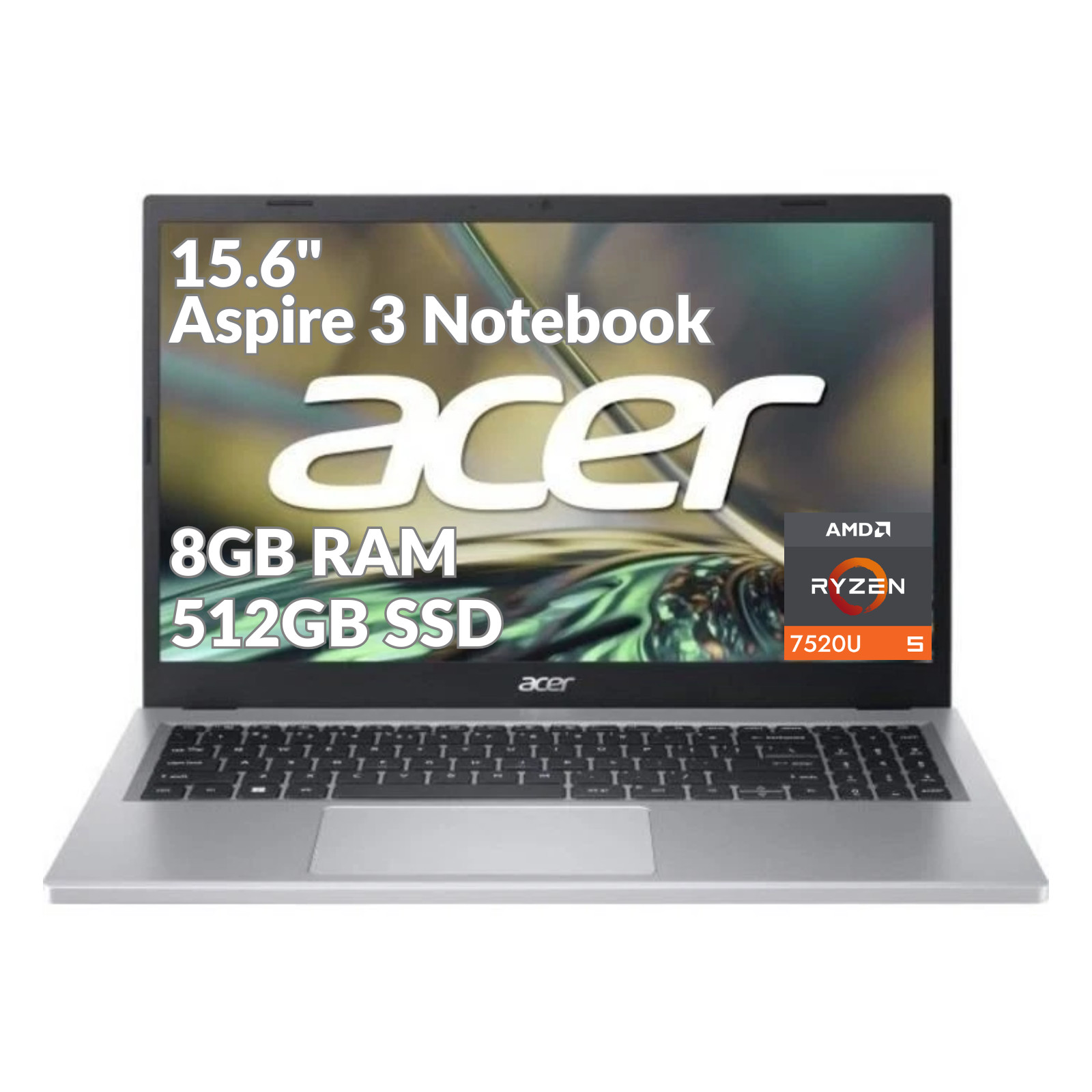Acer Aspire 3 15.6" Notebook AMD Ryzen 5 7520U 8GB RAM 512GB SSD Refurbished