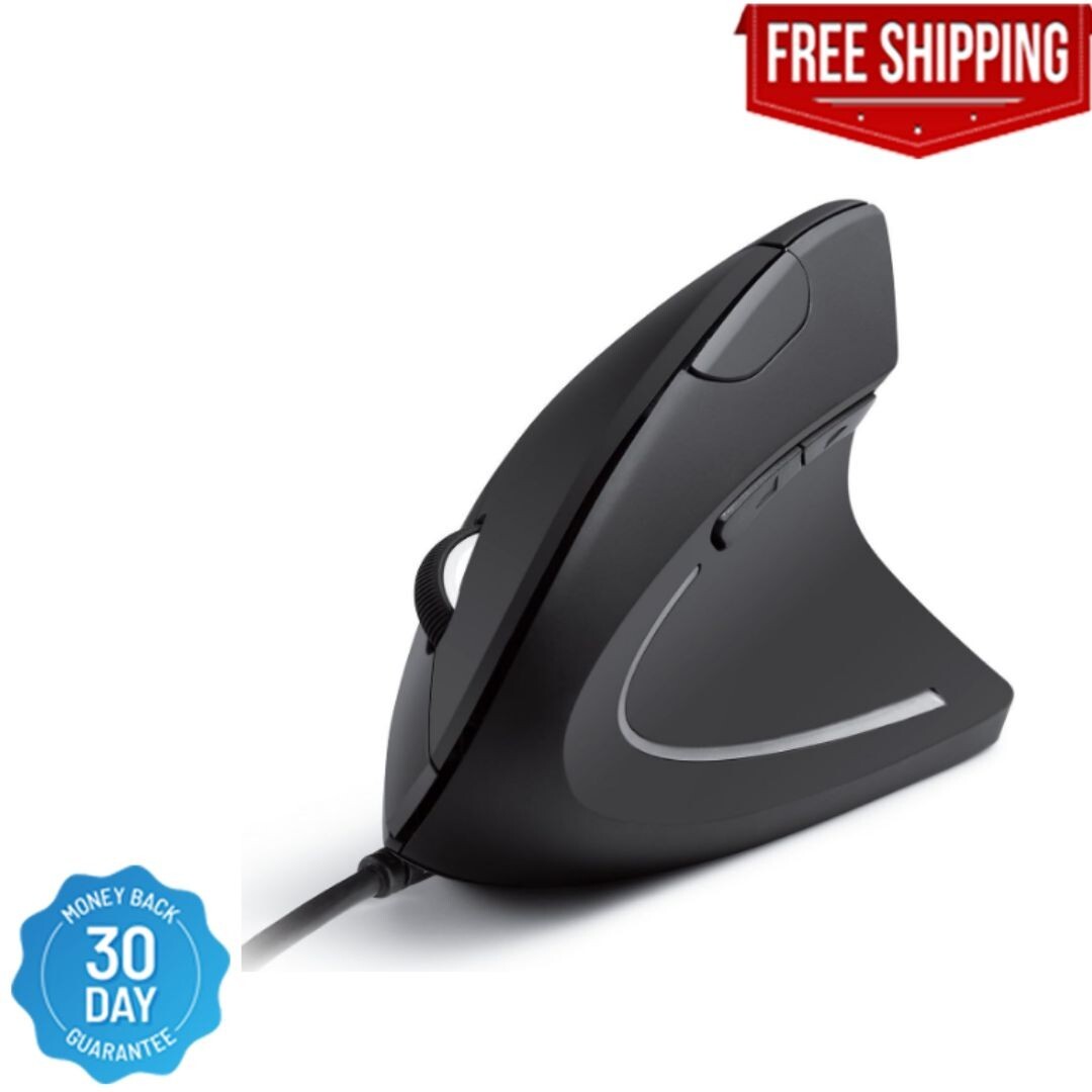 Anker Ergonomic Optical Vertical Mouse 1000/1600 DPI 5 Key Gaming Mice|USB Wired
