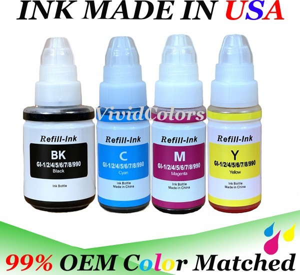 Refill Ink compatible for Canon Mega Tank printers GI-290 BK C M Y 4 color pack