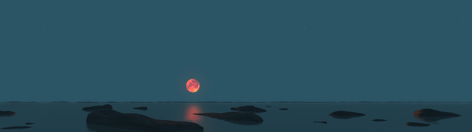 Landscape sunset lake sea nature moon night Custom Gaming Mat Desk