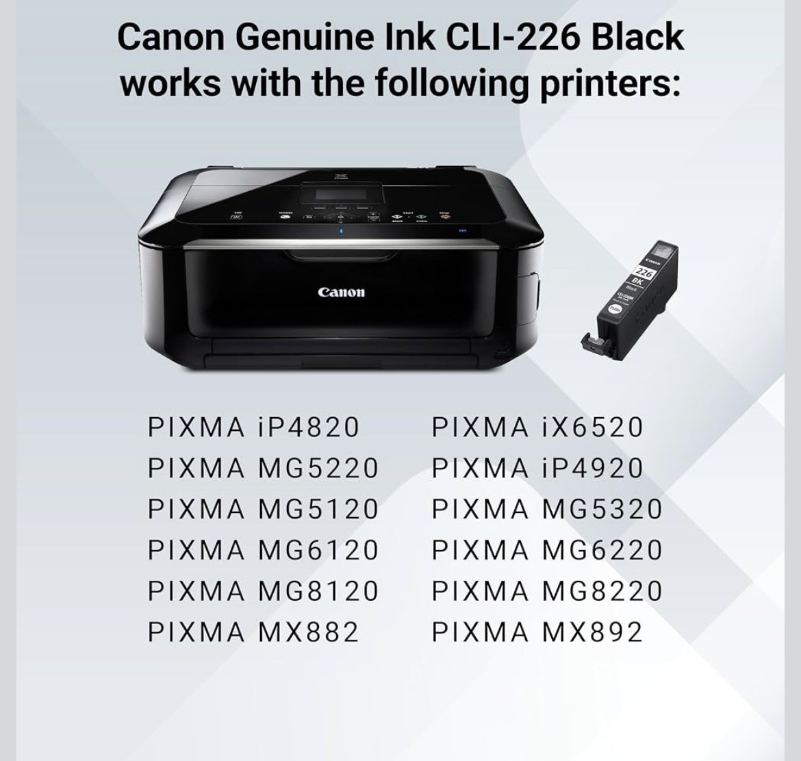 Canon Genuine PGI-225PGBK 225 PGBK Black Ink Cartridge for PIXMA Inkjet