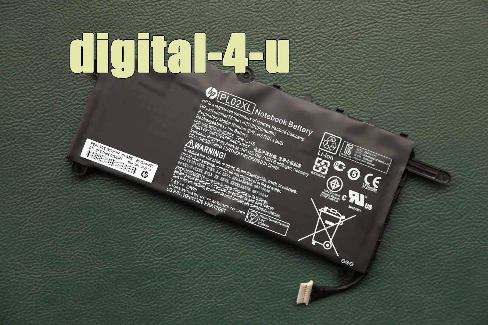 Genuine PL02XL Battery for HP Pavilion 11-n x360 11-n010dx 751875-001 751681-421