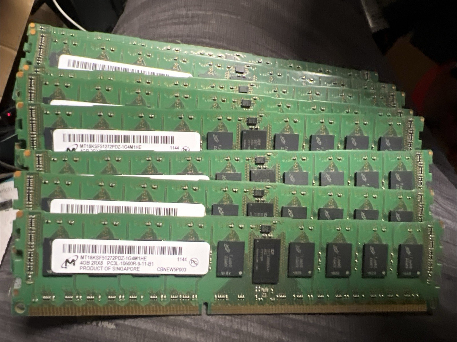 IBM Micron 4GB 2Rx8 PC3L-10600R-9-11-B1 ECC REG MT18KSF51272PDZ-1G4M1FE LOT OF 8