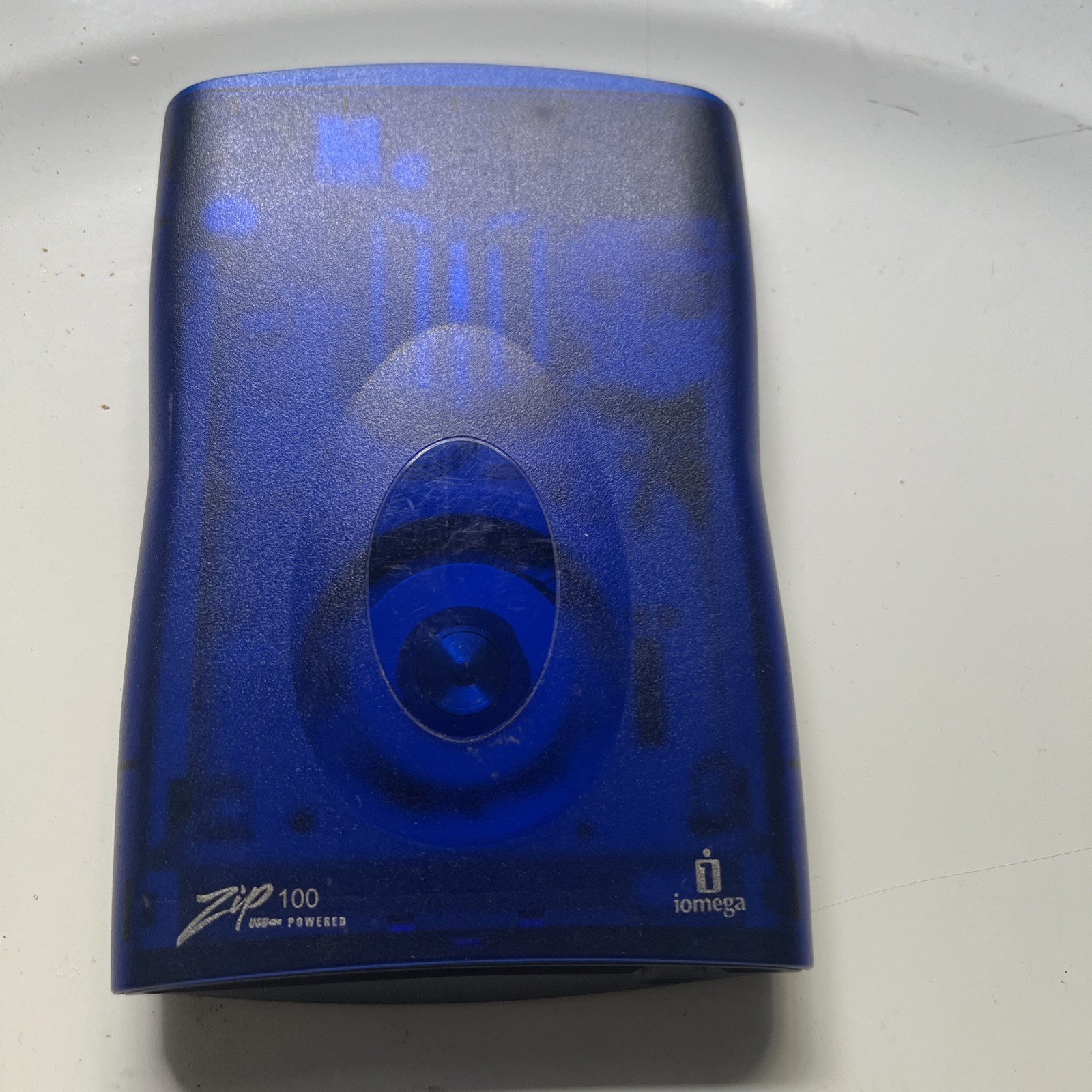 Iomega Zip 100 External Drive Blue Translucent USB Powered Z100USBS - No Cord