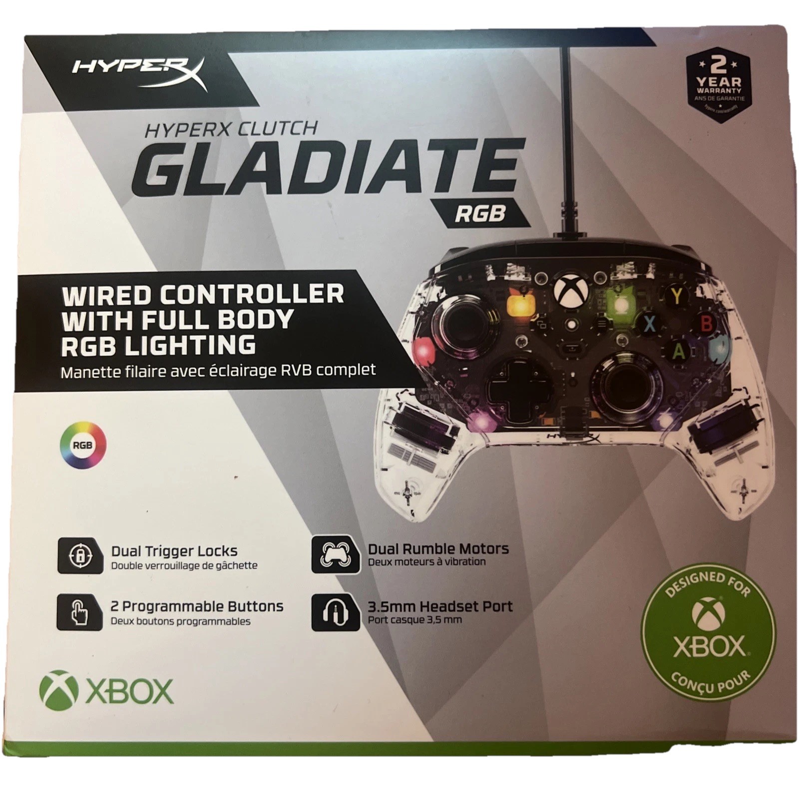 HyperX Clutch Gladiate - Wired Gaming RGB Controller - Xbox