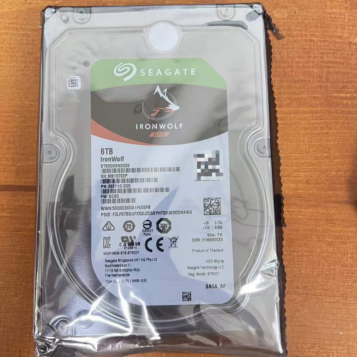 Seagate IronWolf ST6000VN0033 6TB 7200RPM 256MB Cache 3.5" Internal Hard Drive