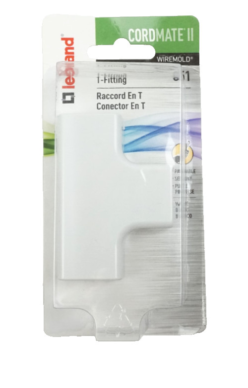 Legrand Wiremold CordMate II Cord Cover T-Fitting White C51