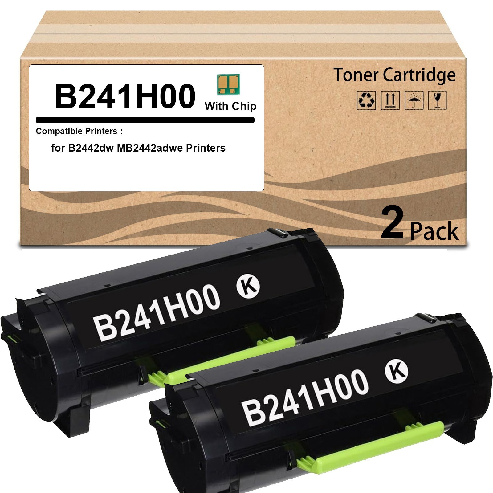 2  Pack B241H00 B240HA0 High Yield Toner Cartridge Compatible for B2442dw