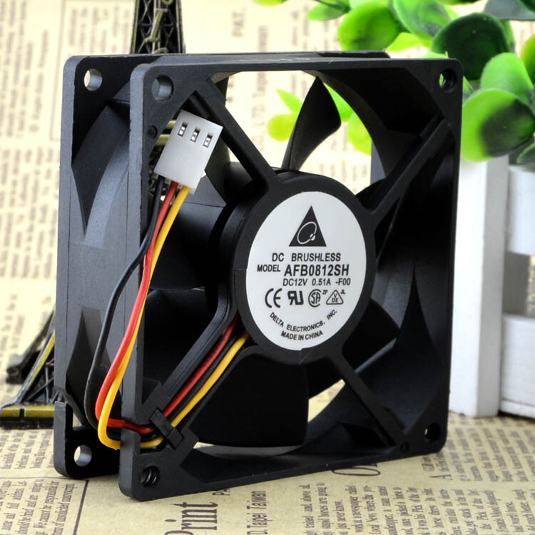 original Delta cooling fan AFB0812SH F00 12V 0.51A 8025 3pin