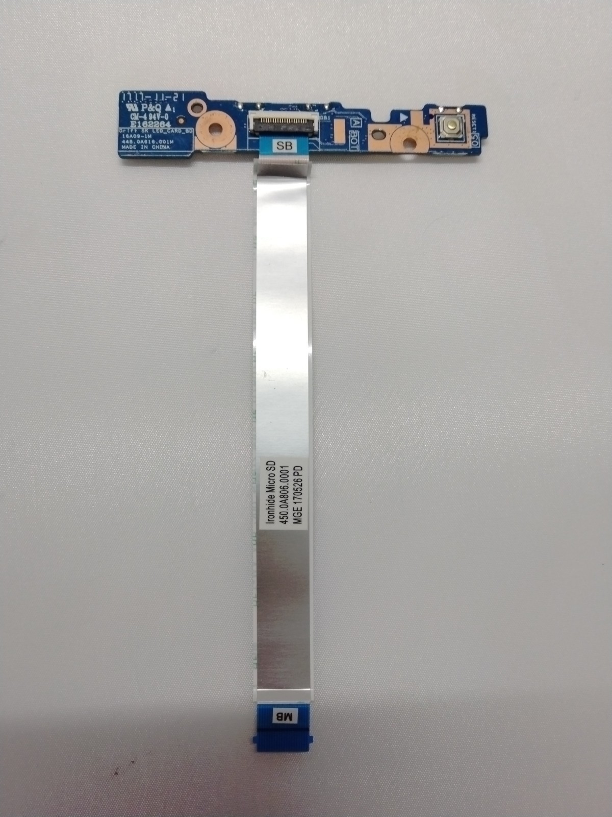 Used Acer Spin SP513-51 Power Button Volume Buttons w/ Cable 448.0A616.001M