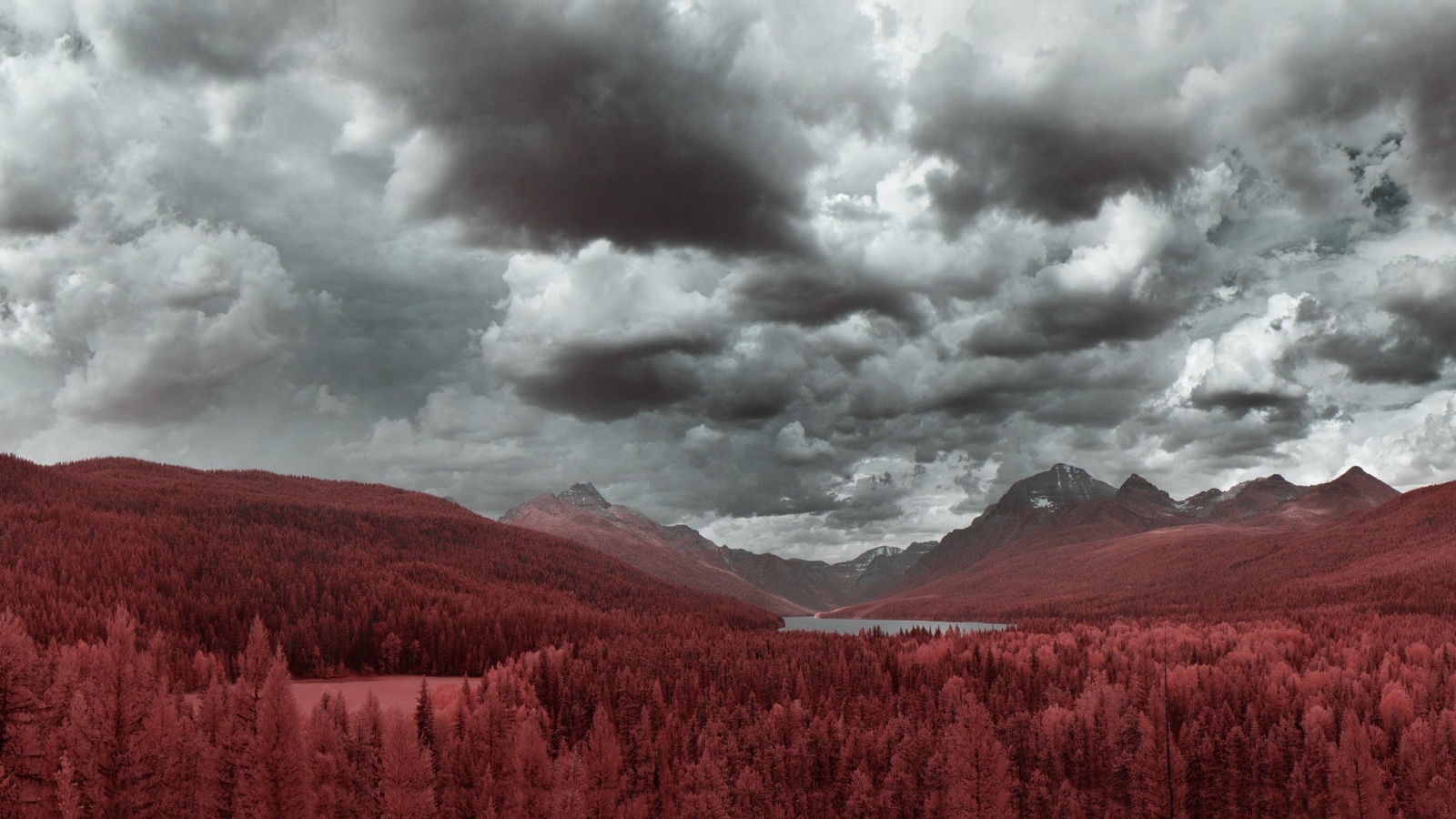 Landscape nature overcast clouds sky trees Custom Gaming Mat Desk