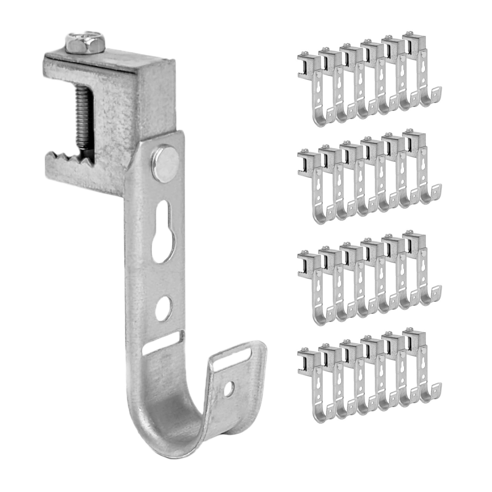 ICC Beam Clamp J Hook 3/4” Without Retainer Clip  Galvanized Steel Cable Mana...