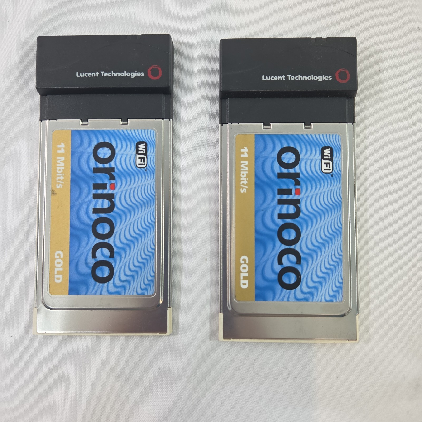 2x Lucent/Avaya PC24E-H-FC Orinoco PCMCIA Wireless Wi-Fi Mac/PC - Gold 014916/D