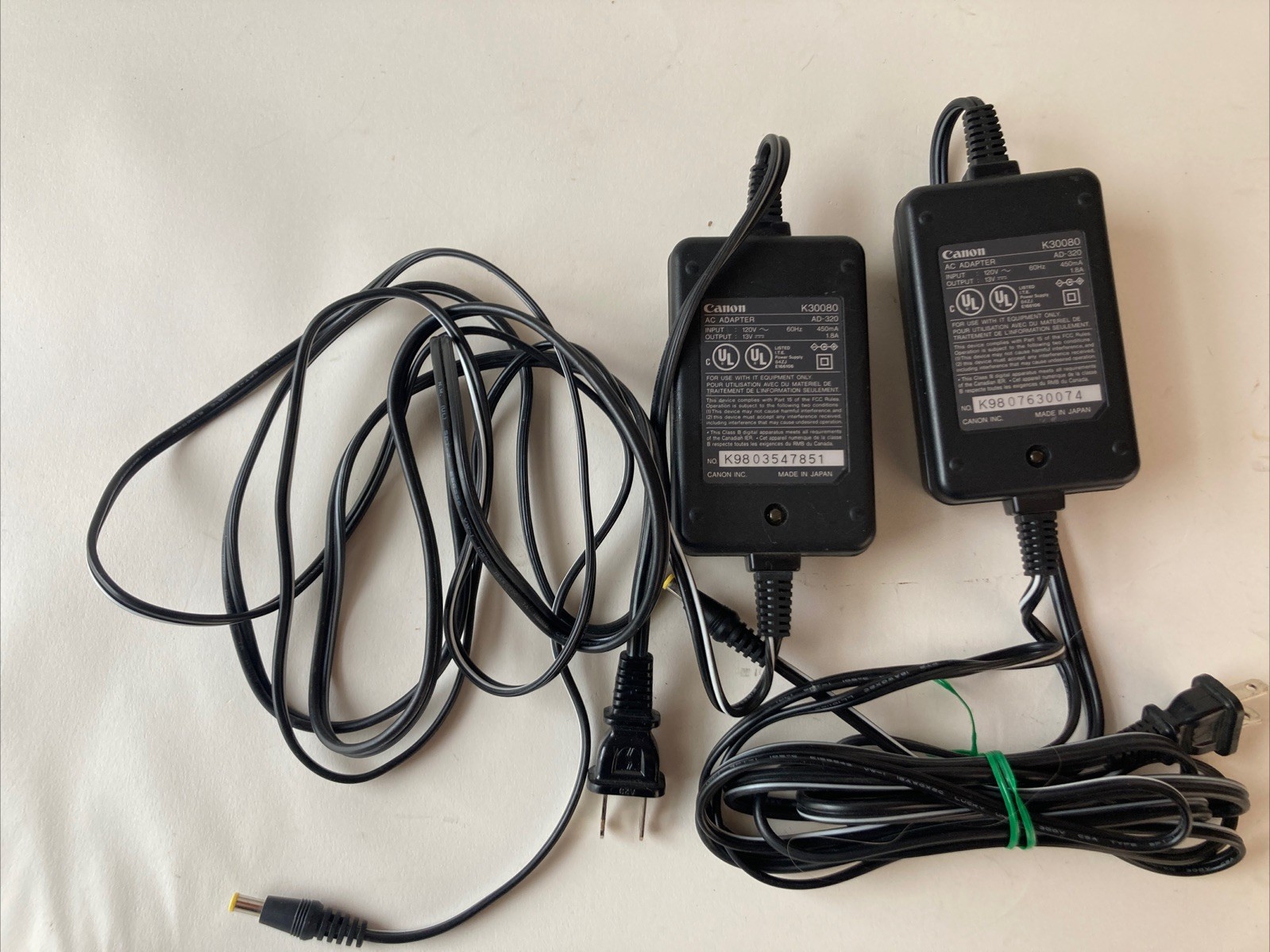 Lot of 2 Canon K30280 13V 1.8A AC Adapters for Pixma Printers - Tested