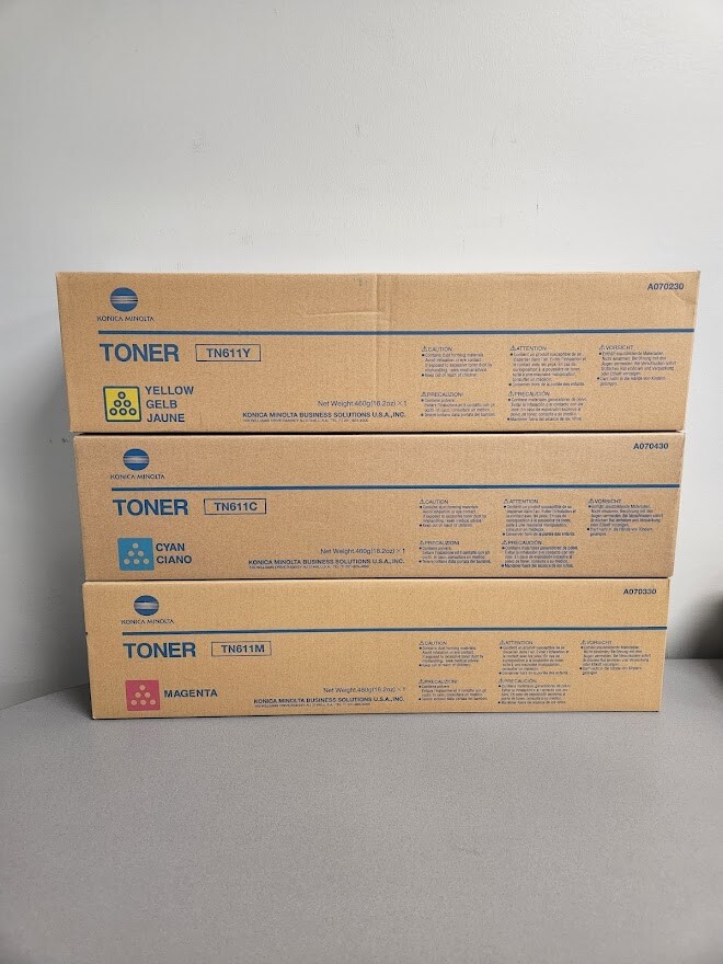 Konica Minolta TN611Y, TN611M, TN611C Toner Cartridge 