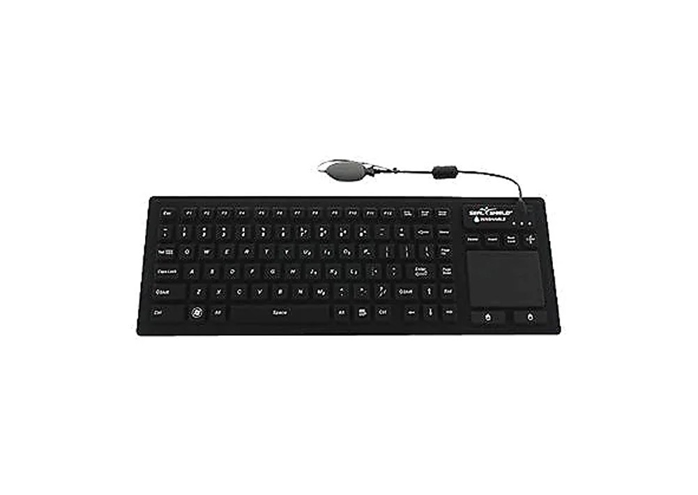 Seal Shield SealTouch Glow Waterproof Wired Keyboard with Touch Pad, Black