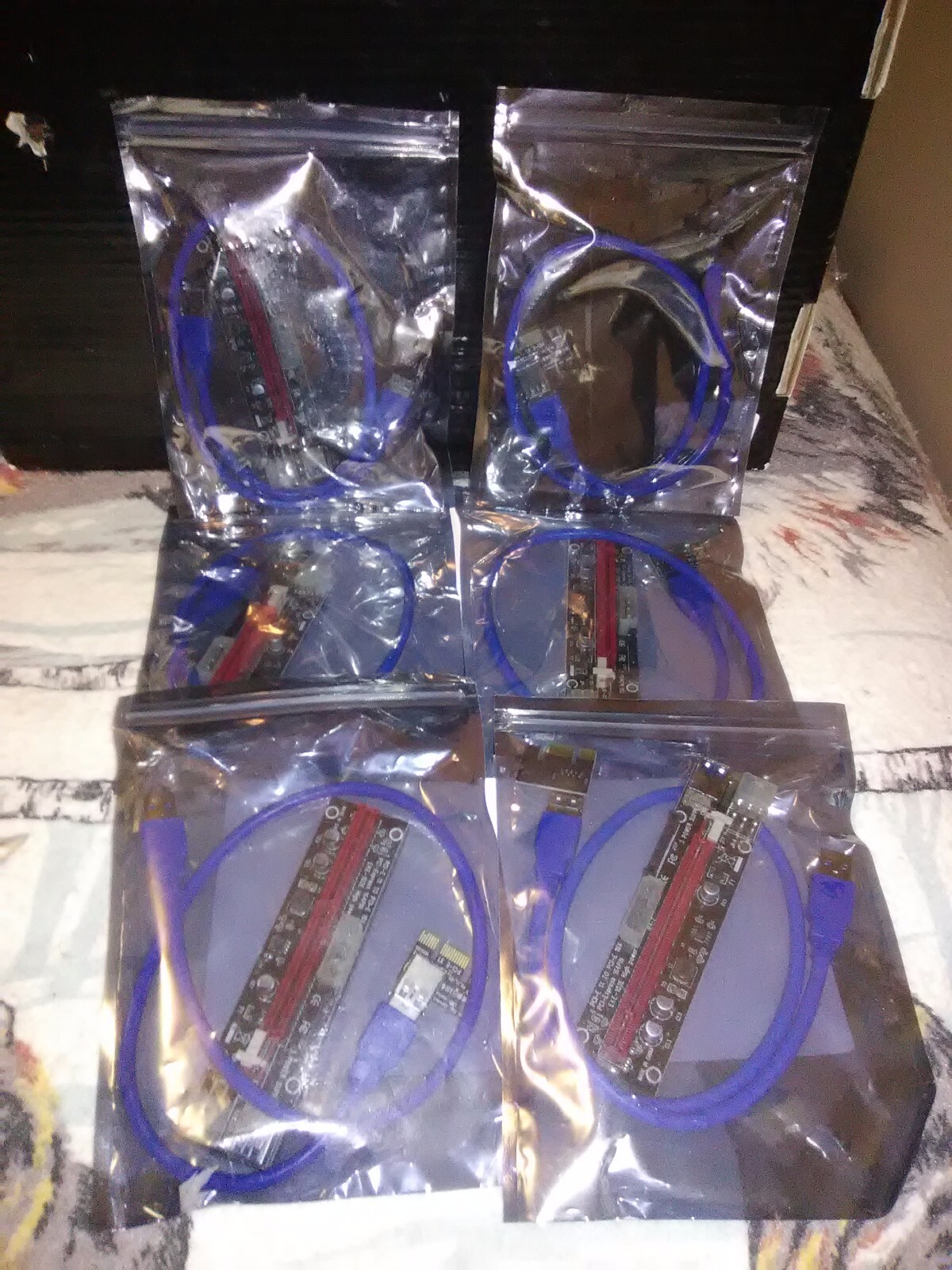 Ubit 6 Pack Latest PCI-E Riser Adapter Card + 60cm USB 3.0 Cable -- 6 count