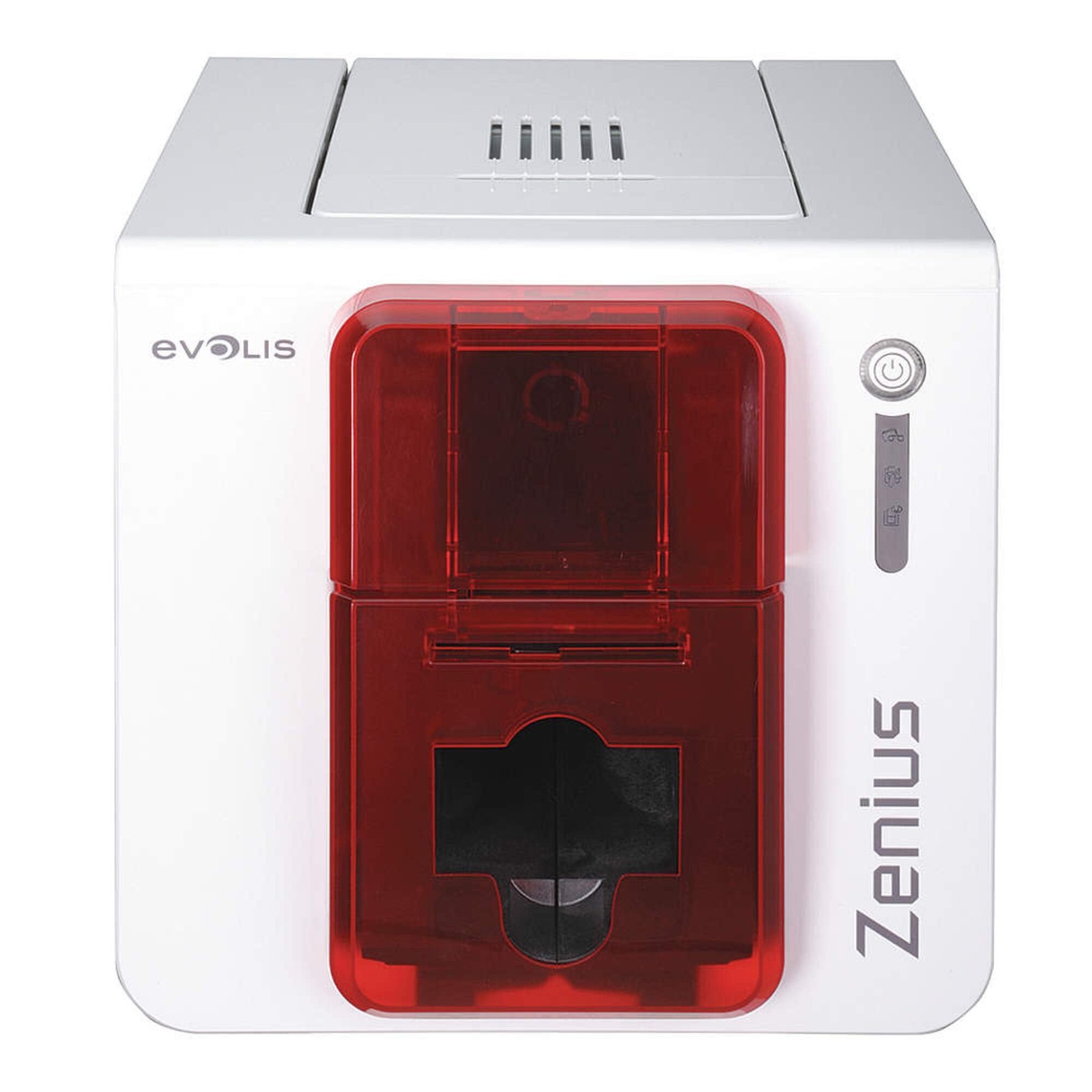 HID ZN1H0000RS Evolis Zenius Expert Printer - USB and Ethernet, Red Trim