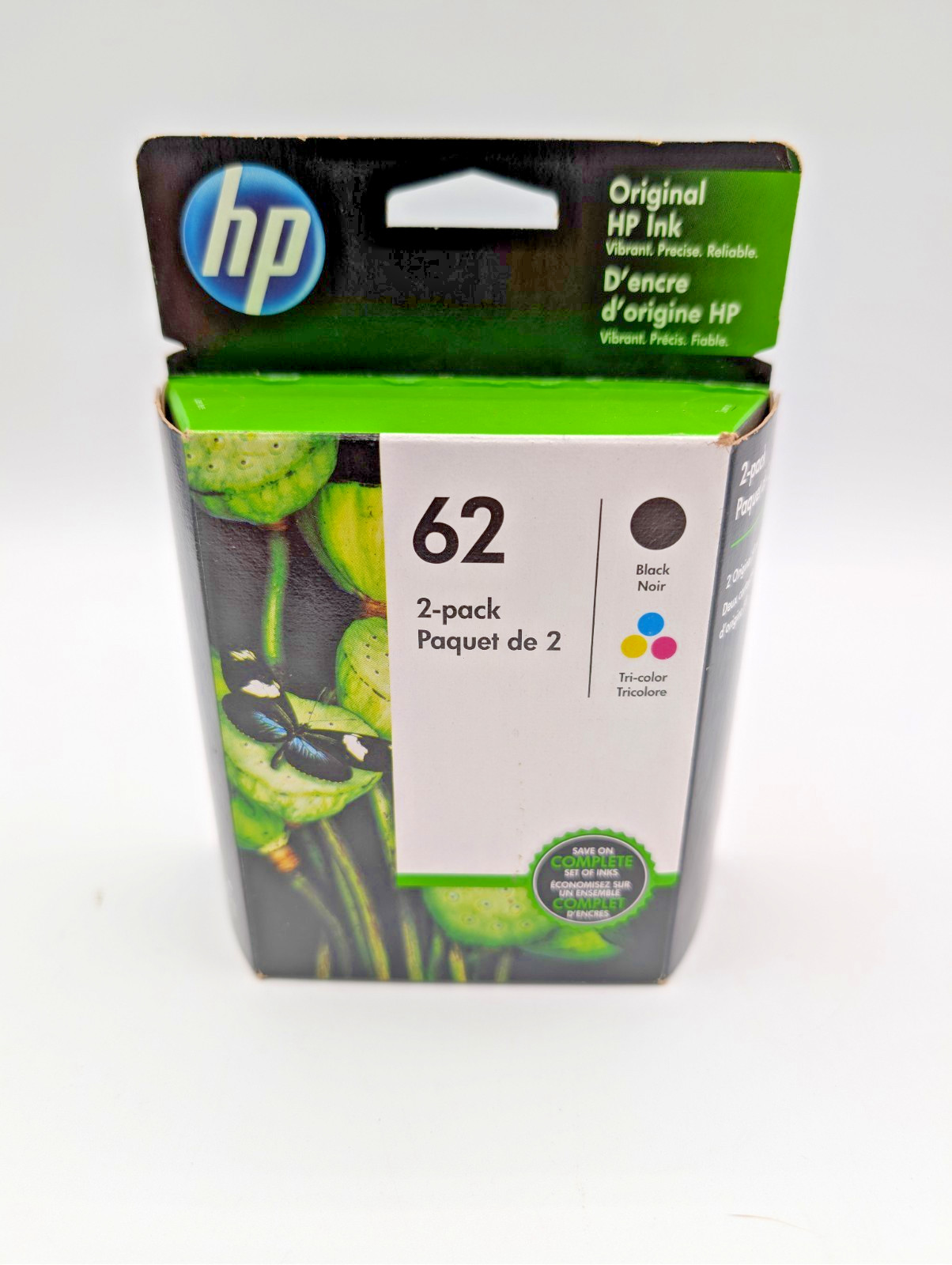 1 Box Genuine HP 62XL Black & 62 Tri-Color Ink 2-Pack ENVY