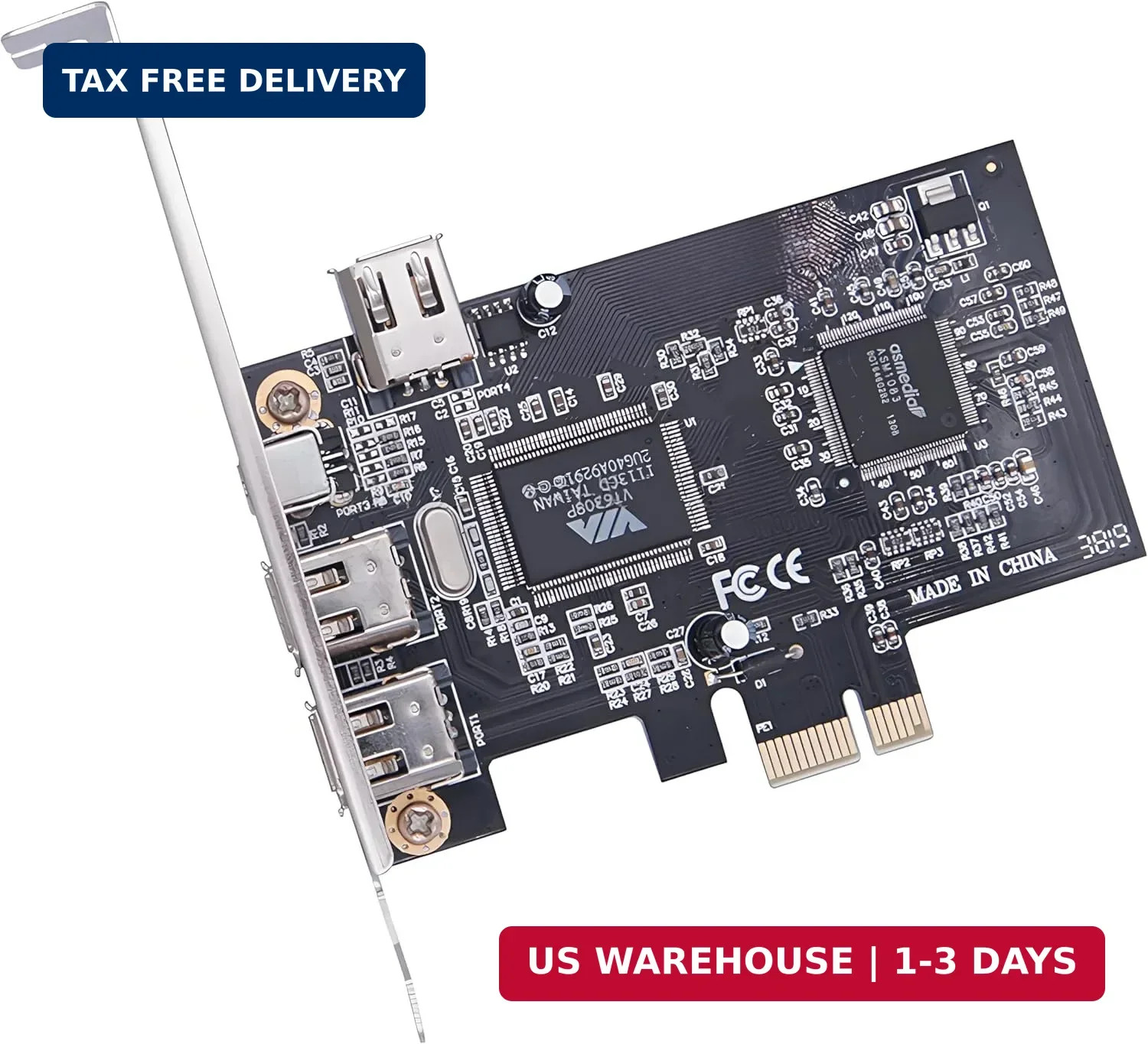 Card PCI-E 1X 4X 16X to Firewire 400 Capture Card IEEE 1394a PCI Express 4 Ports