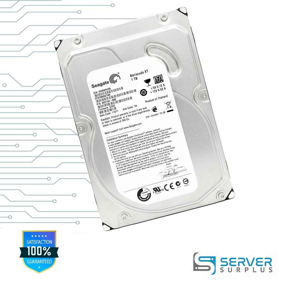 Seagate Barracuda XT 1TB SATA 3.5 in Enterprise HDD | ST31000521AS | 9GV154-568