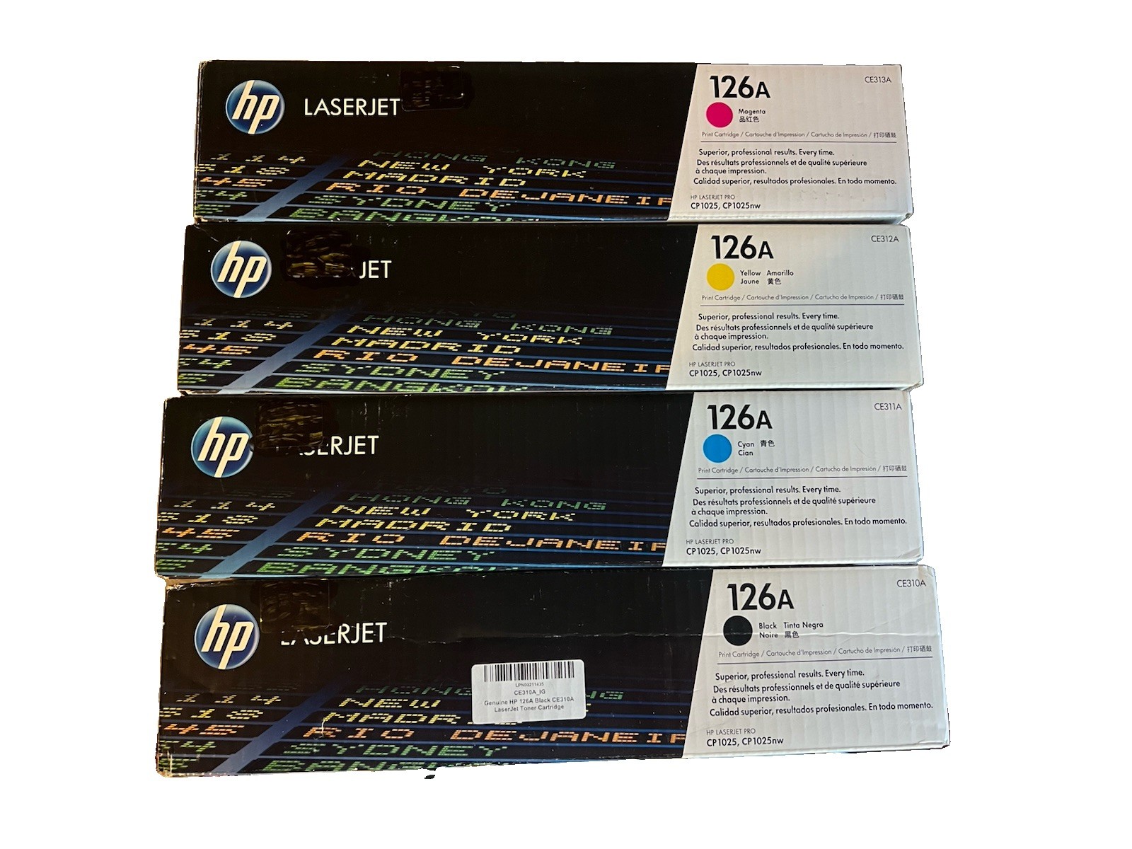 HP 126A Toner Set CE310A CE311A CE312A CE313A Black Cyan Yellow Magenta