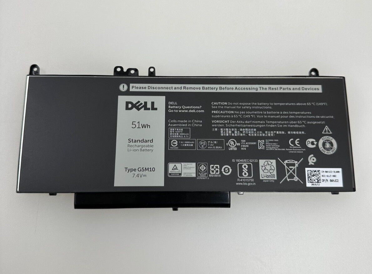 New Genuine Dell Latitude E5250 E5450 51Wh Battery G5M10 7FR5J 07FR5J