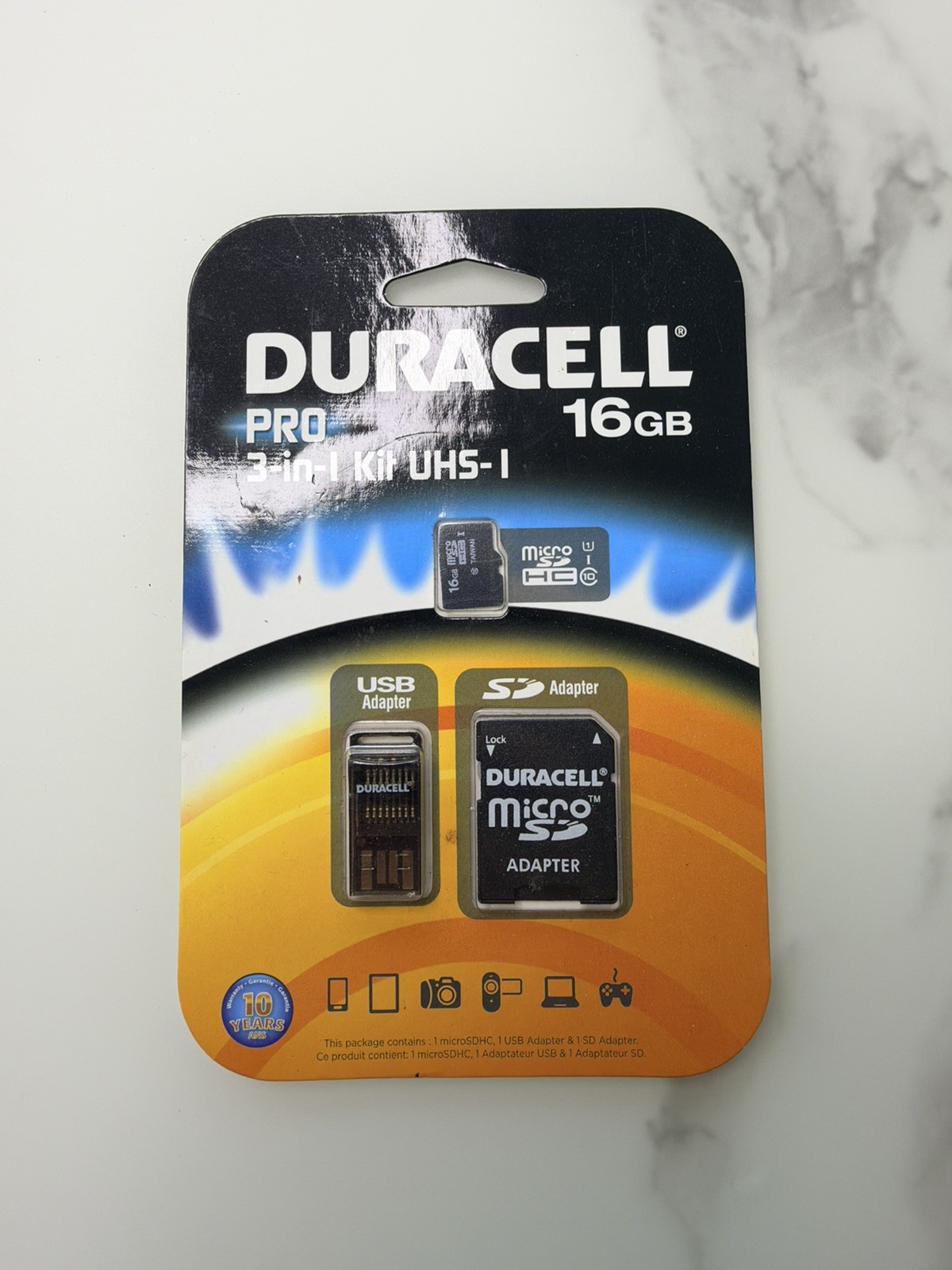 Duracell Pro 3-in-1 Kit UHS-1, 16GB