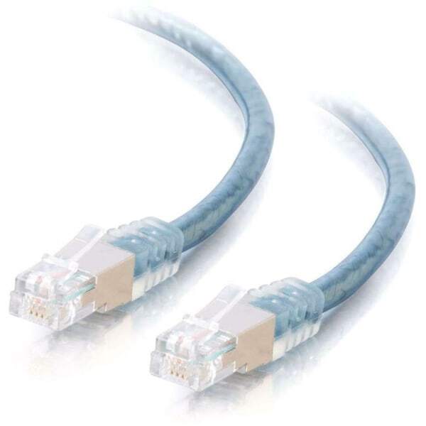 C2G 15ft (4.6m) RJ11 High Speed Internet Modem Cable - transparent blue