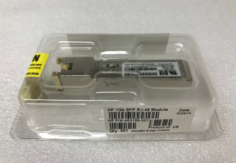 Lot of 2x HP 453578-001  1Gb RJ-45 1000Base-T 453156-001 SFP Module